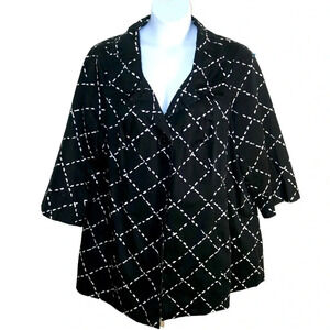 Black Zoe D Coat lattice pattern size xxl